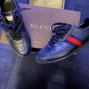 Gucci sneakers/ferragamo slides size 8,